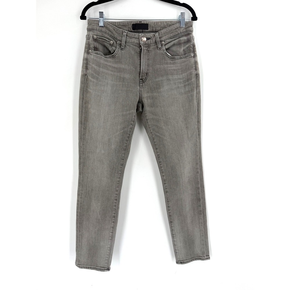 Red Card Jeans Women Size 27 Grey Slim Straight Denim Made in Japan Minimalist